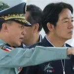 Taiwan president Lai Ching-te addressing international audience