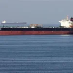 Oil tanker navigating the Strait of Hormuz amid rising geopolitical tensions