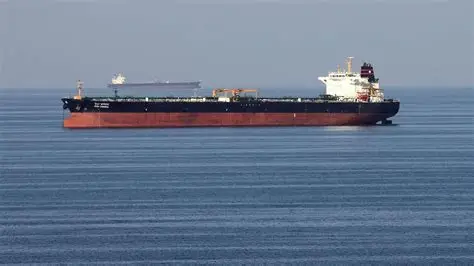 Oil tanker navigating the Strait of Hormuz amid rising geopolitical tensions