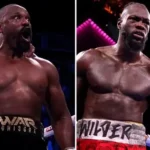 Deontay Wilder knocks down Derek Chisora during heavyweight fight