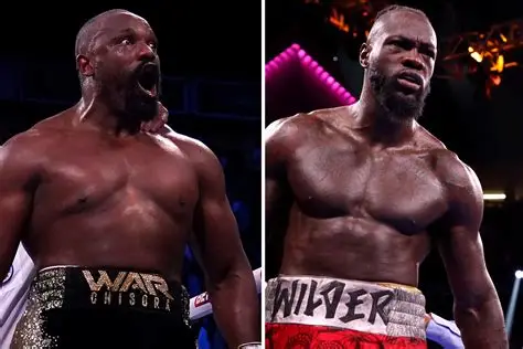 Deontay Wilder knocks down Derek Chisora during heavyweight fight