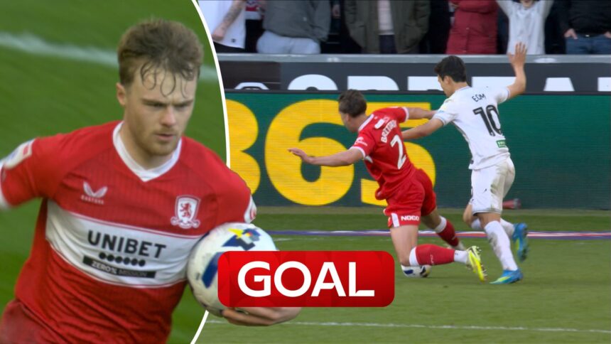 Swansea City vs Middlesbrough match featuring penalty action in Championship clash