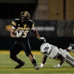 Missouri Tigers running back Ahmad Hardy during college football game action