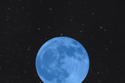 Blue Moon 2026 shining brightly in the night sky during the rare celestial event