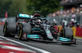 Canada sprint pole winner George Russell during qualifying