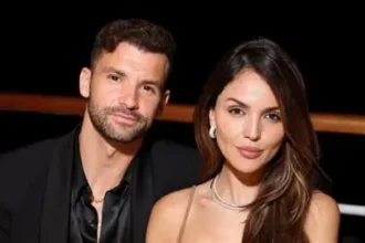 Eiza González and Brandon Sklenar featured in a bodybuilding-themed film concept image representing Iron Jane.