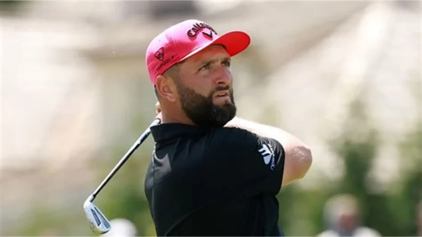 Jon Rahm playing golf after resolving Ryder Cup eligibility dispute