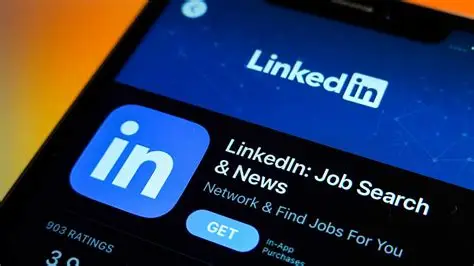 LinkedIn office building with employees discussing workforce restructuring and layoffs