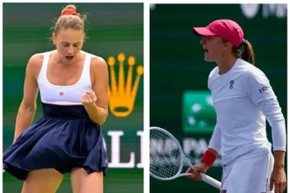 Marta Kostyuk vs Iga Swiatek during French Open fourth-round match at Roland Garros