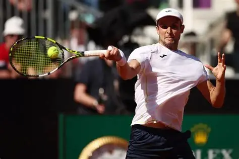 Patrick Kypson in action on clay during the 2026 ATP Italian Open in Rome, preparing to face Aleksandar Vukic in the Round of 128 at Foro Italico.