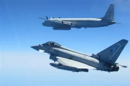 Russian jets intercept RAF spy plane over the Black Sea during a dangerous military encounter