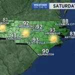 Mother's Day Weekend Weather Forecast 2026 future radar showing storm activity at 10pm Saturday night