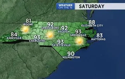 Mother's Day Weekend Weather Forecast 2026 future radar showing storm activity at 10pm Saturday night