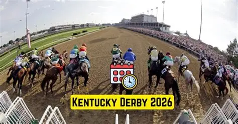 Horses racing at Churchill Downs during the 2026 Kentucky Derby
