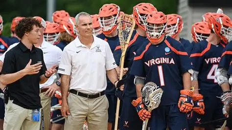 Lars Tiffany Virginia lacrosse head coach on sidelines