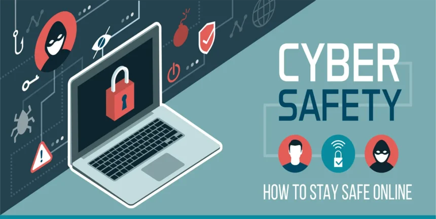 Cybersecurity guide showing how to stay safe online