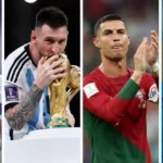World Cup legends including Messi Maradona and Pele