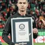 Cristiano Ronaldo celebrating during his record-breaking football career