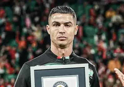 Cristiano Ronaldo celebrating during his record-breaking football career