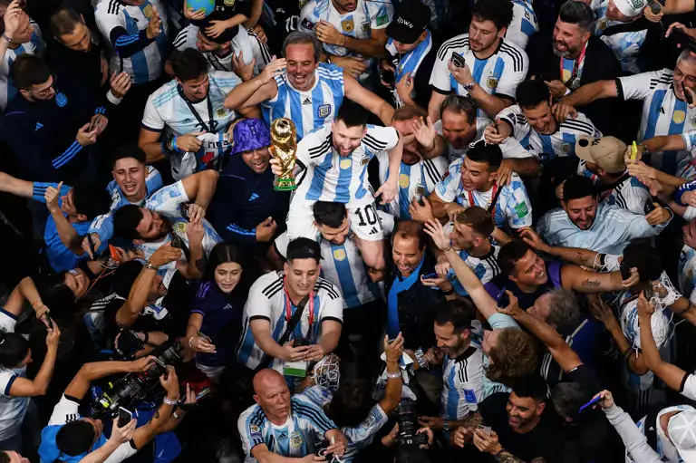 Lionel Messi Argentina career celebrating World Cup and Copa América success