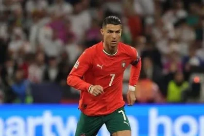 Cristiano Ronaldo Portugal career with the Portugal captain celebrating an international goal