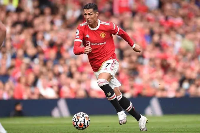Cristiano Ronaldo at Manchester United celebrating during his legendary Old Trafford career