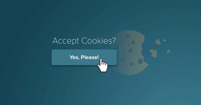 Accept cookies website banner showing essential analytics advertising and tracking cookies with accept and reject buttons