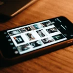 Deleted photos moving from smartphone gallery to trash cloud storage and permanent deletion
