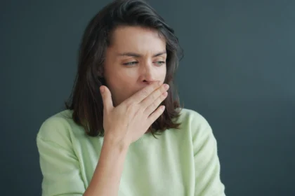 Contagious yawning showing one person yawning after seeing another person yawn